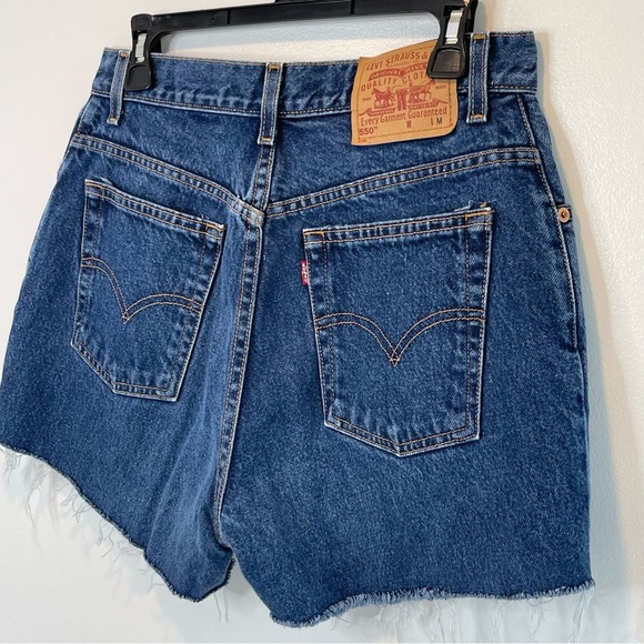 VINTAGE LEVIS 550 Hi Waist Cut Off Denim Shorts - Picture 4 of 12